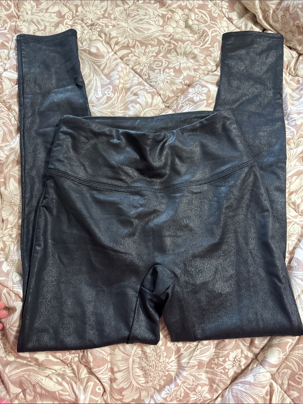 All Worthy by Hunter McGrady Black Faux-Leather Leggings